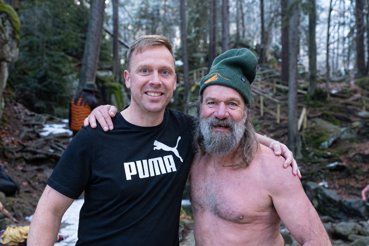 Johan tijdens een Wim Hof ervaring
